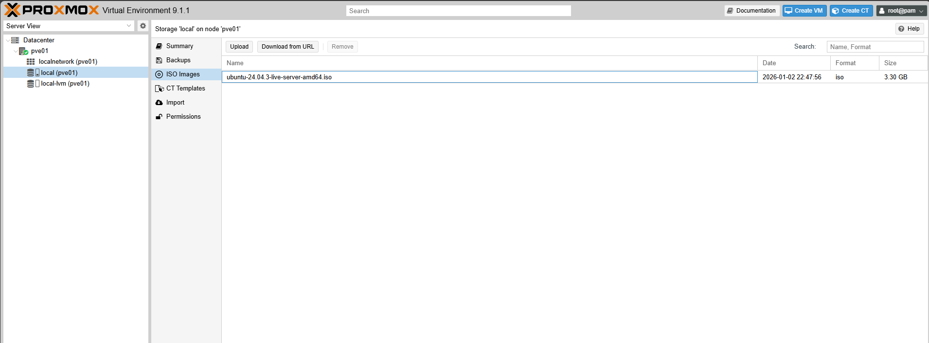 Proxmox download page