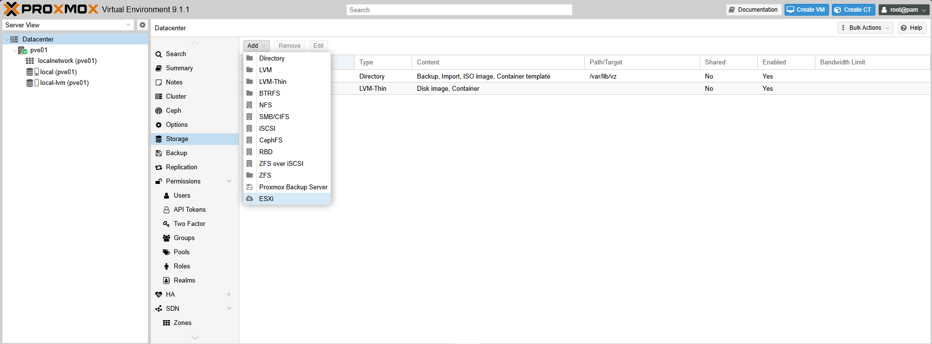 Proxmox download page